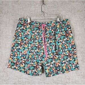 Chubbies Swim Trunks Mens 3XL Black Floral Bloomerangs Mesh Lined Tropical